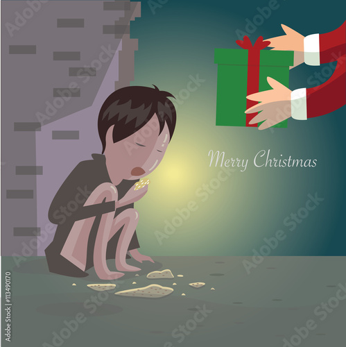 Obraz na plátne merry christmas for Disadvantaged children.