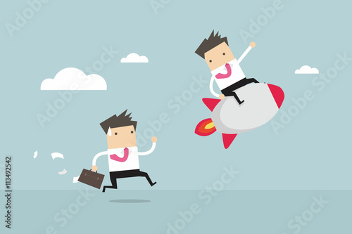 Business competition. Competitive advantage. vector