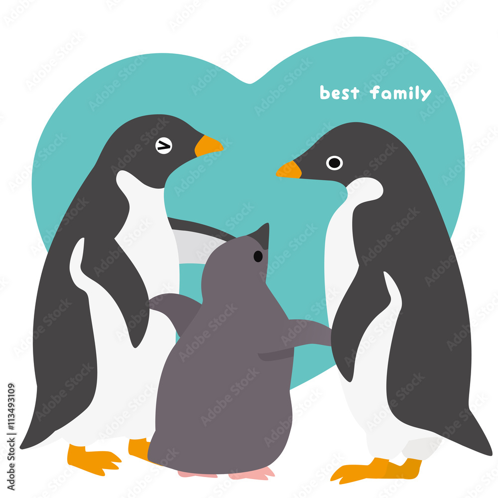 Obraz premium アデリーペンギン 家族