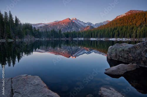 Longs Peak Reflection on Bear Lake