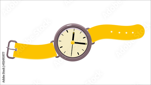 A vector illustration of analog wristwatch. A part of Dodo collection - a set of educational cards for children.