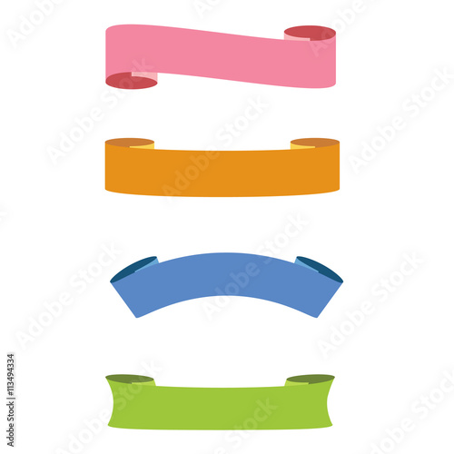 Flat ribbons , labels and tag vector.