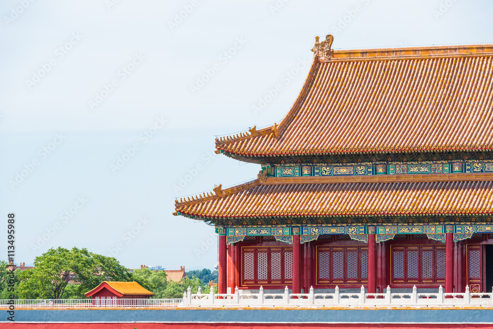 Palaces(Gugong), pagodas inside the territory of the Forbidden City Museum in Beijing in the heart of city,China. Palaces(Gugong), pagodas inside the territory of the Forbidden City Museum in Beijing in the heart of city,China.