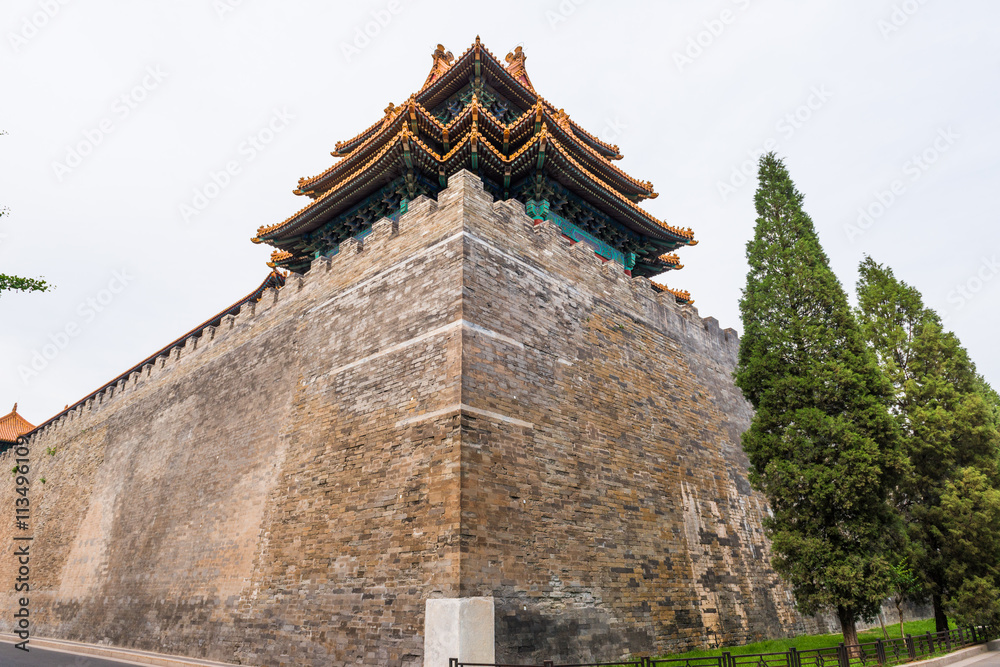 Corner Tower in Imperial Palace in Beijing, China Corner Tower in Imperial Palace in Beijing, China
