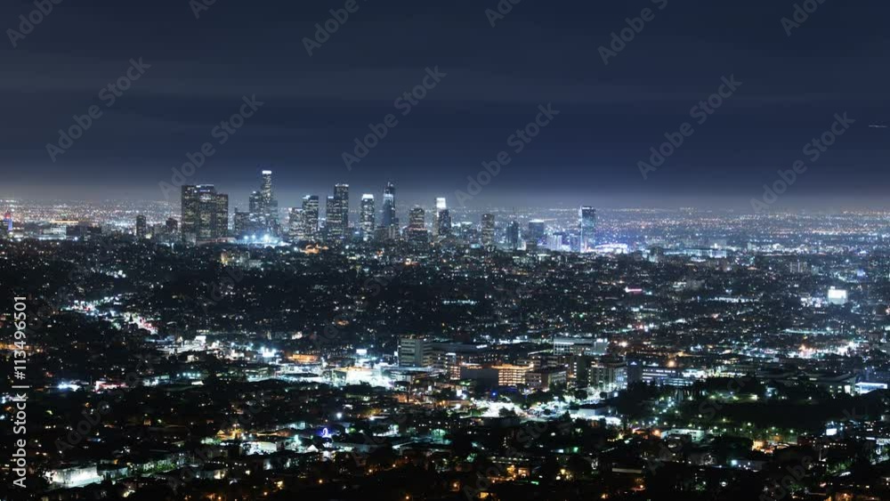 Los Angeles Skyline 42 Night Time Lapse Los Angeles Skyline 42 Night Time Lapse
