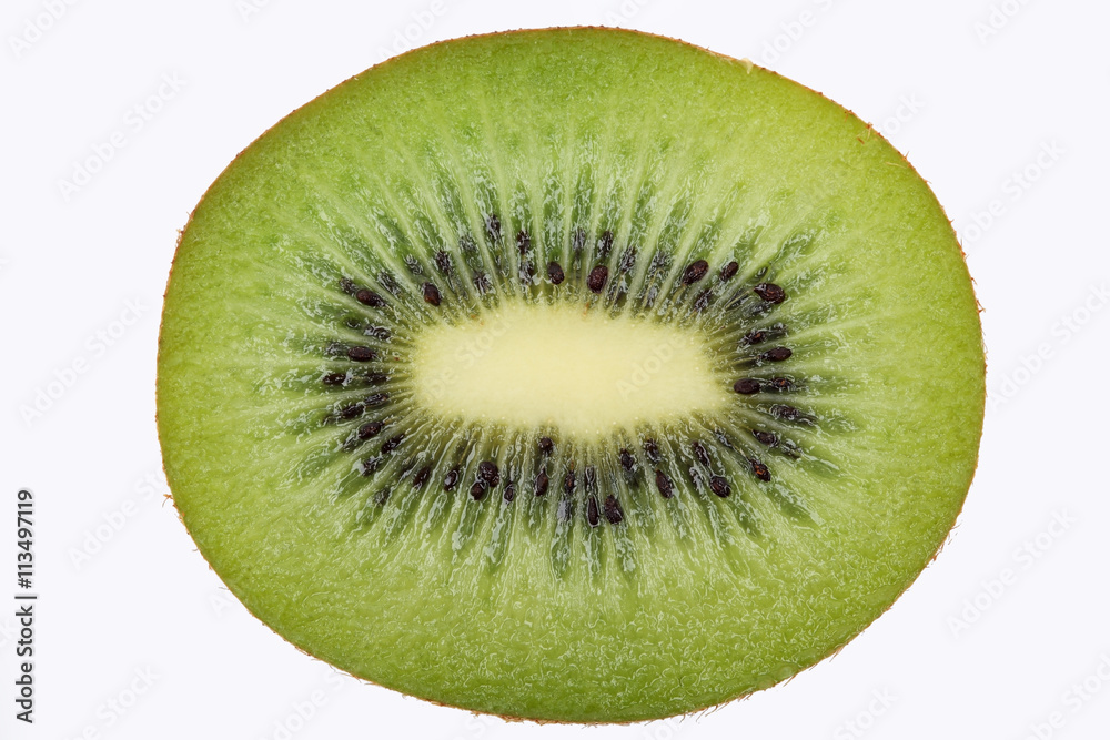 slice of kiwi fruit isolated on white background. slice of kiwi fruit isolated on white background.