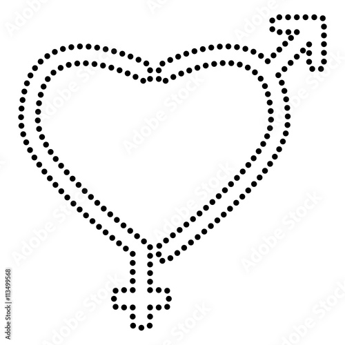 Gender signs in heart shape