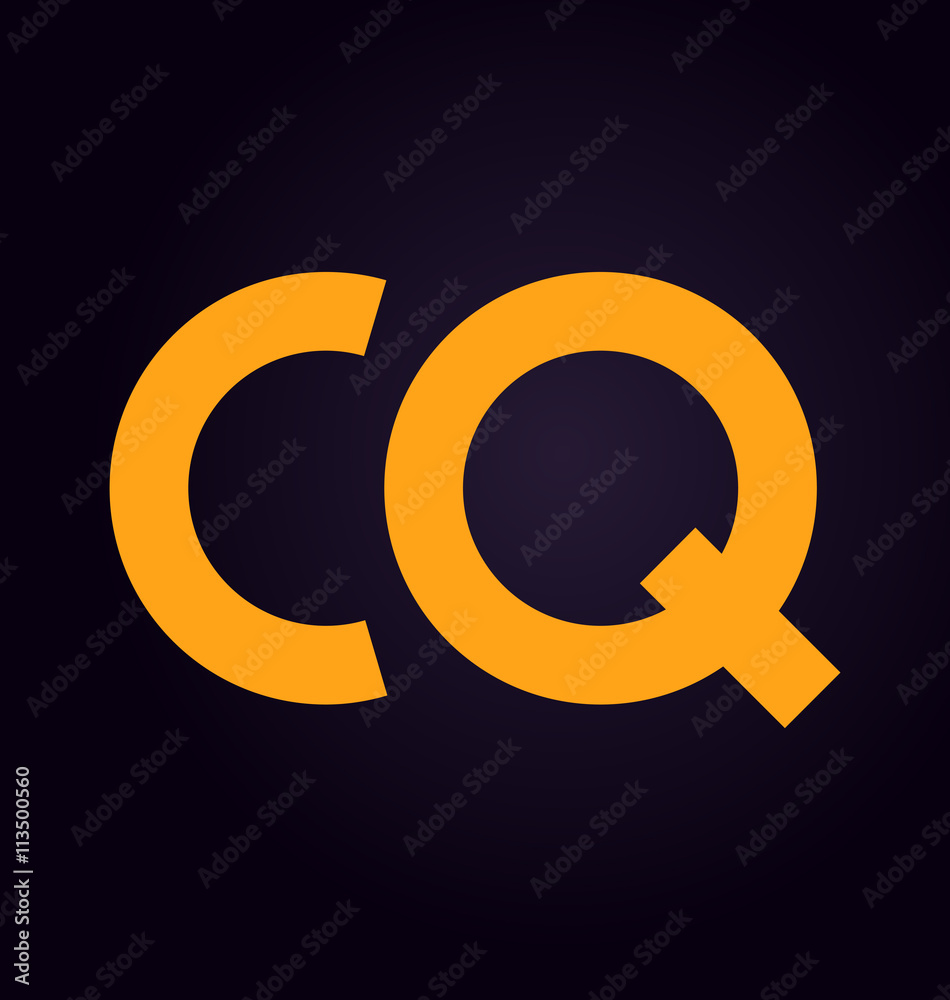CQ Two letter composition for initial, logo or signature CQ Two letter composition for initial, logo or signature