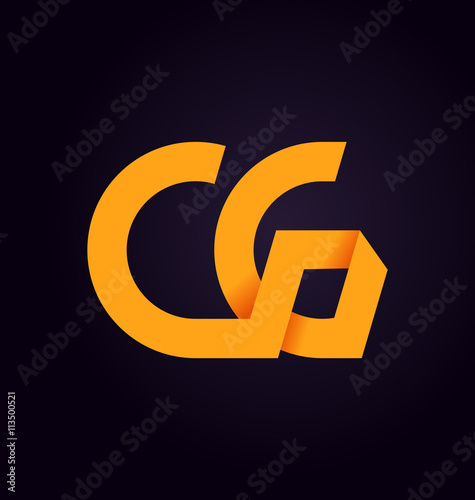 CG Two letter composition for initial, logo or signature