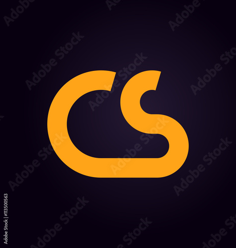 CS Two letter composition for initial, logo or signature