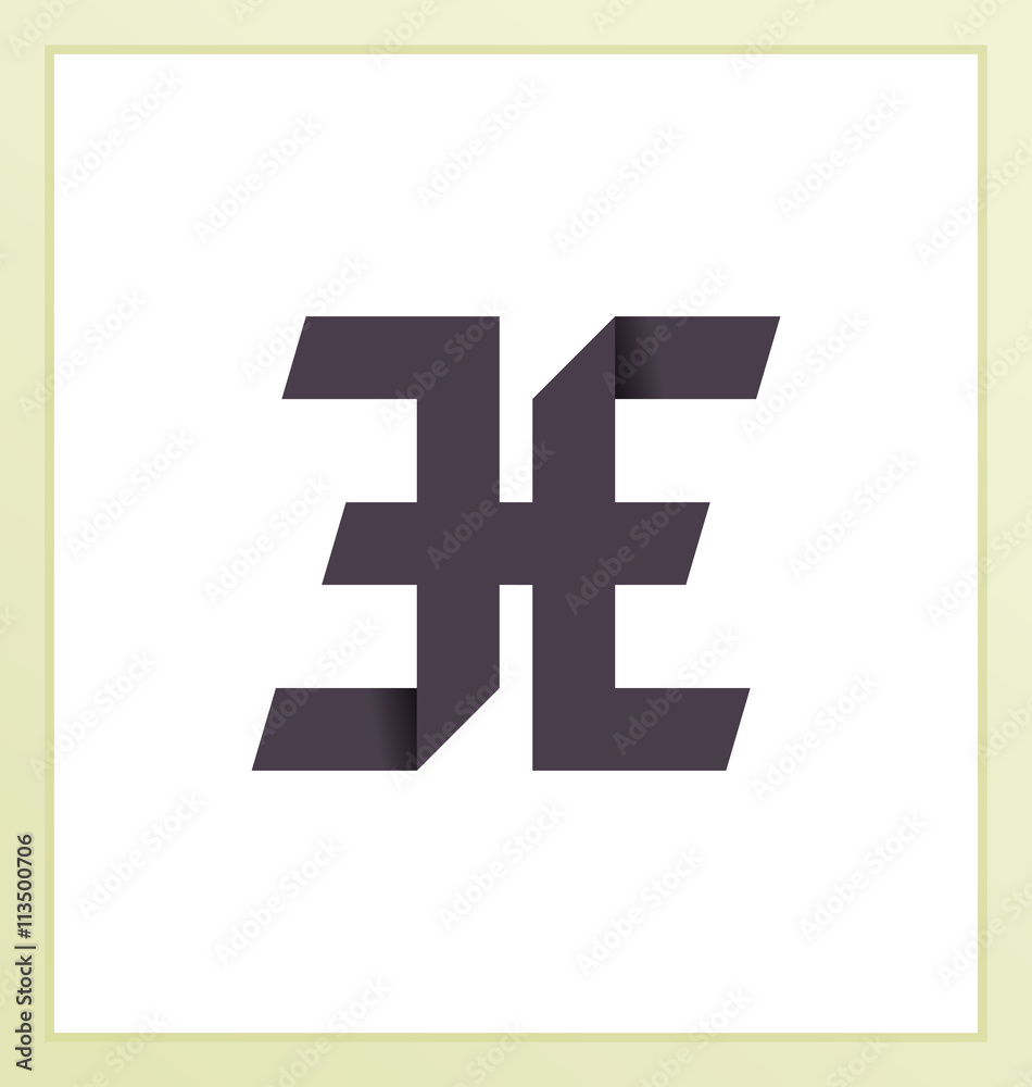 Fototapeta premium EE Two letter composition for initial, logo or signature.