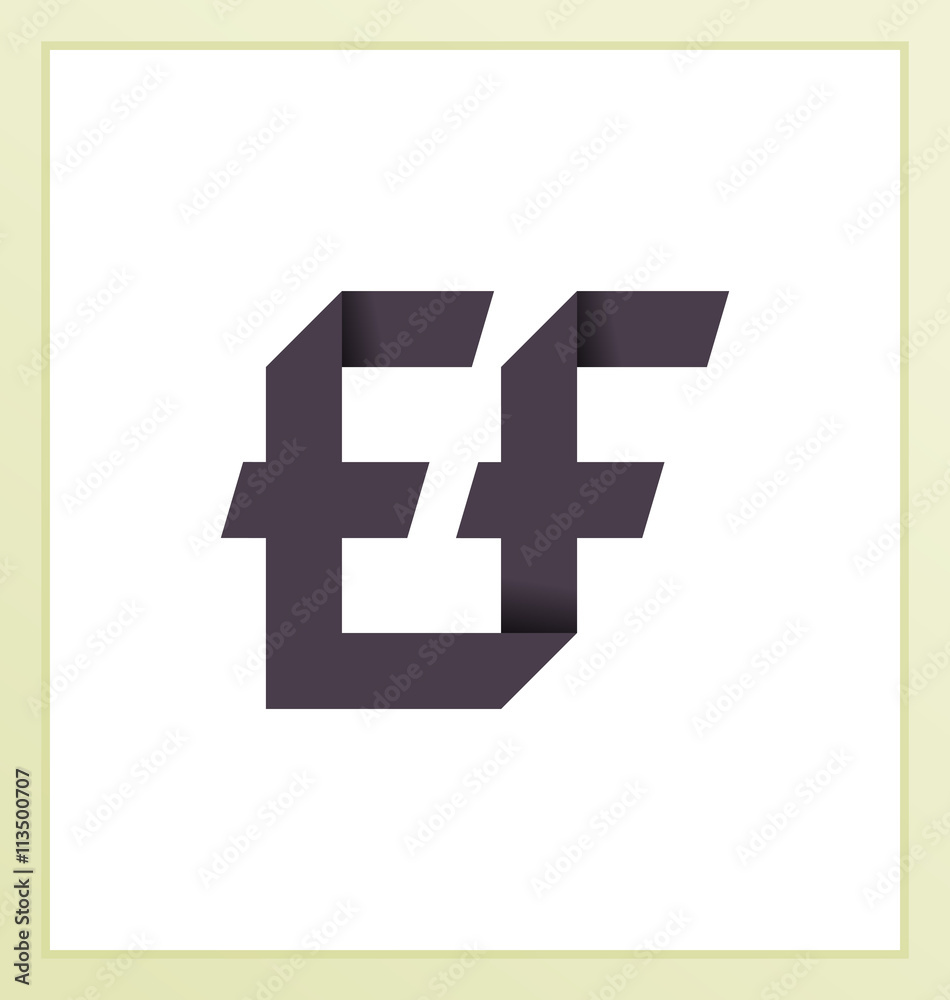 Obraz premium EF Two letter composition for initial, logo or signature.