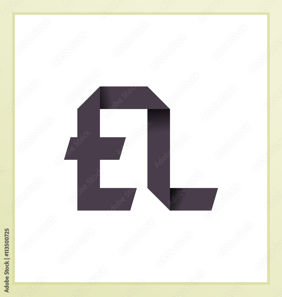 EL Two letter composition for initial, logo or signature. EL Two letter composition for initial, logo or signature.