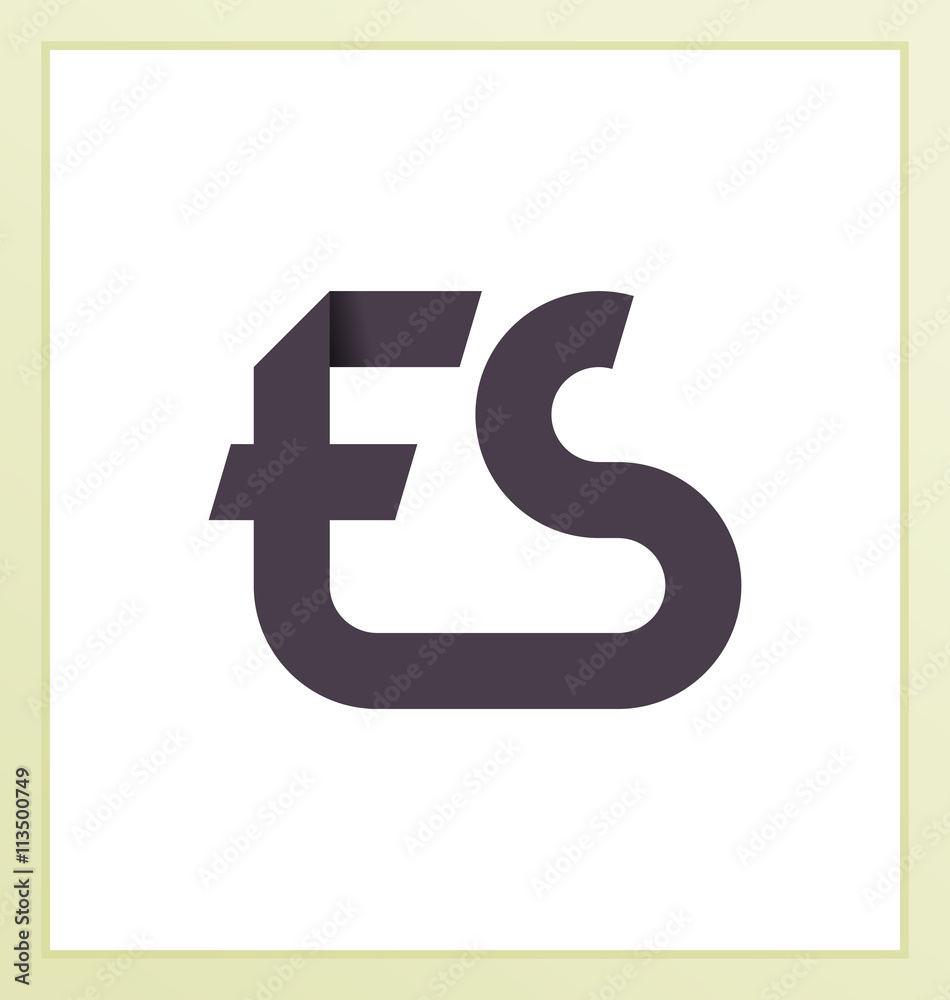 ES Two letter composition for initial, logo or signature. ES Two letter composition for initial, logo or signature.