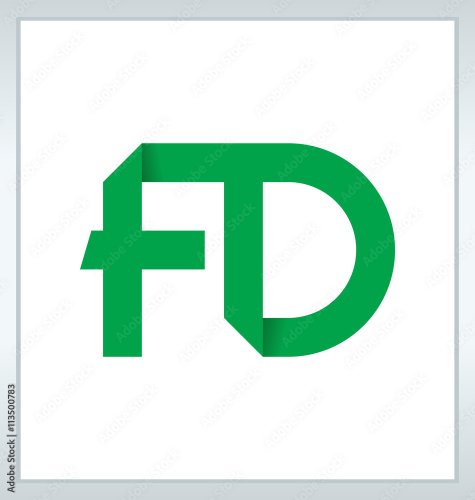 FD Two letter composition for initial, logo or signature. FD Two letter composition for initial, logo or signature.