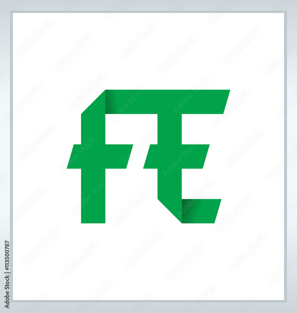 Obraz premium FE Two letter composition for initial, logo or signature.