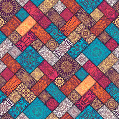 Keuken achterwand Etnische stijl patronen Ethnic floral seamless pattern  © visnezh