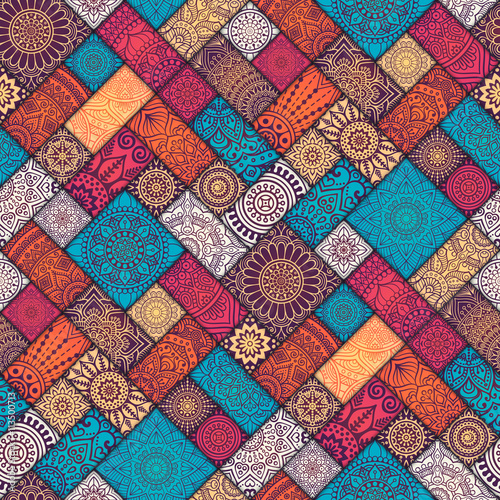 Photography Ethnic floral seamless pattern