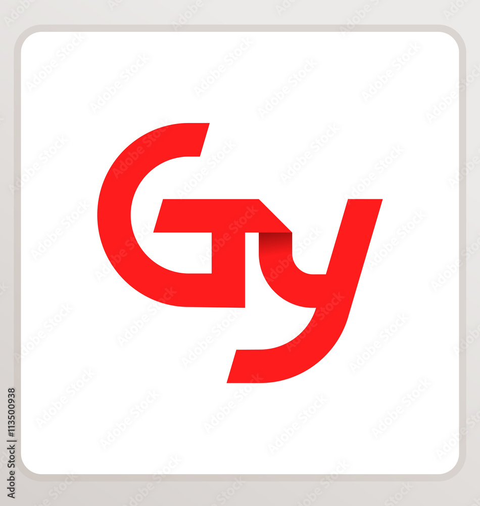 GY Two letter composition for initial, logo or signature. GY Two letter composition for initial, logo or signature.