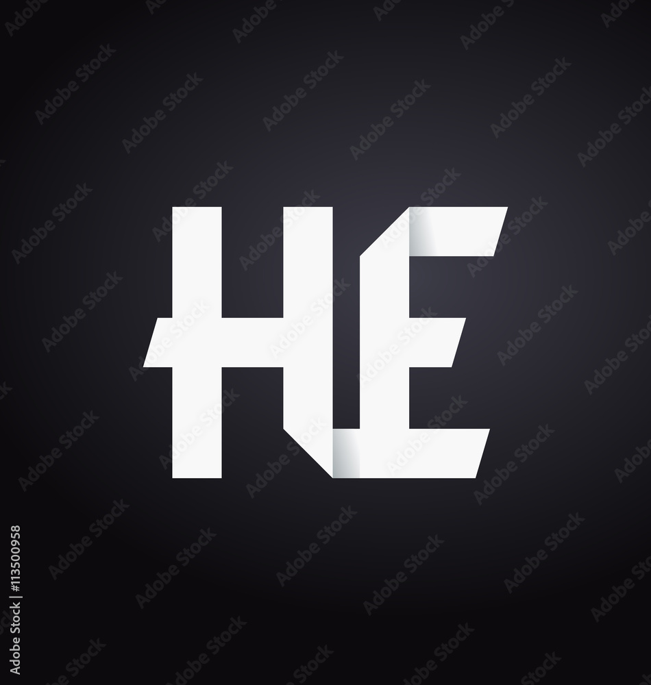 HE Two letter composition for initial, logo or signature. HE Two letter composition for initial, logo or signature.