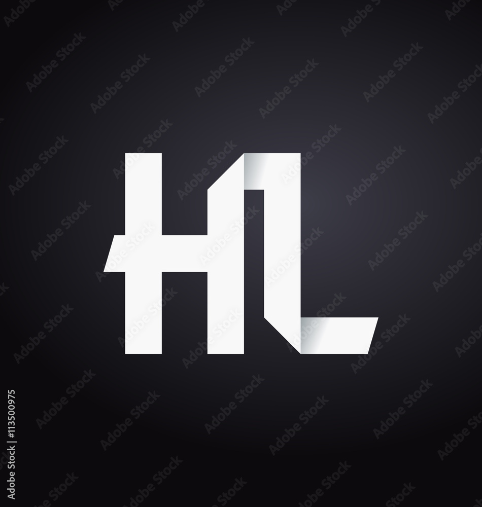 HL Two letter composition for initial, logo or signature. HL Two letter composition for initial, logo or signature.