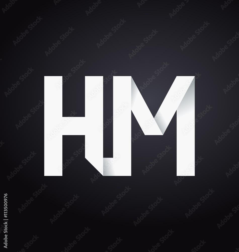 HM Two letter composition for initial, logo or signature. HM Two letter composition for initial, logo or signature.