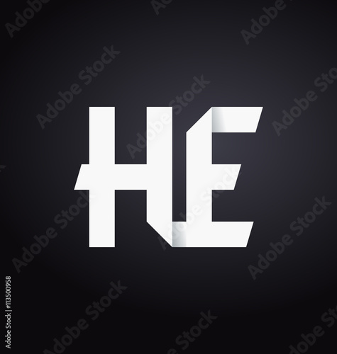 HE Two letter composition for initial, logo or signature.