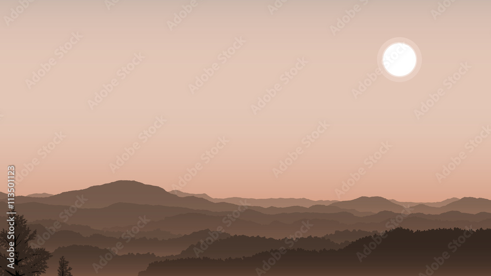 misty hills illustration