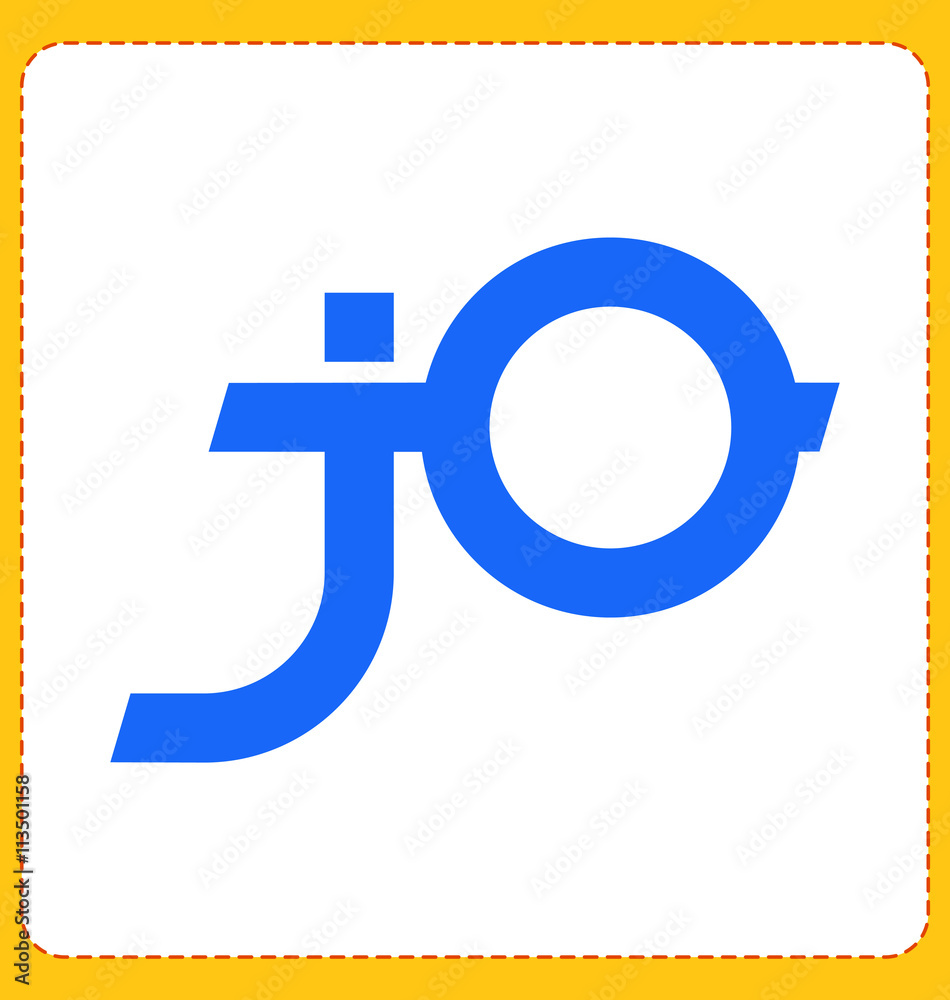 JO Two letter composition for initial, logo or signature. JO Two letter composition for initial, logo or signature.