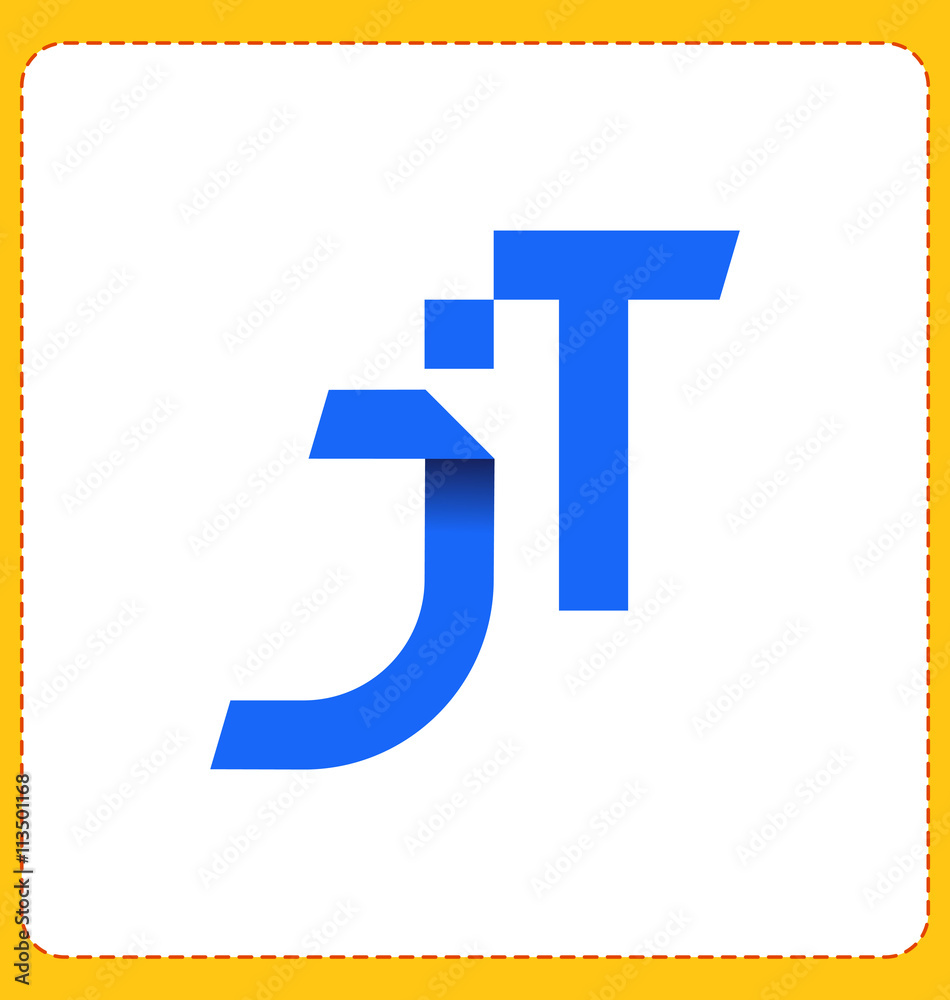 JT Two letter composition for initial, logo or signature. JT Two letter composition for initial, logo or signature.
