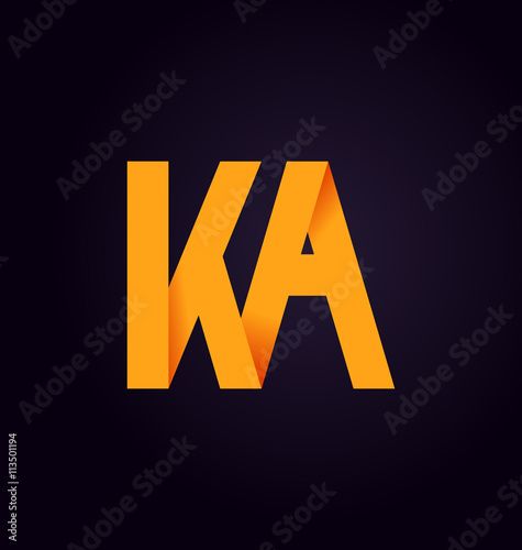 KA Two letter composition for initial, logo or signature.