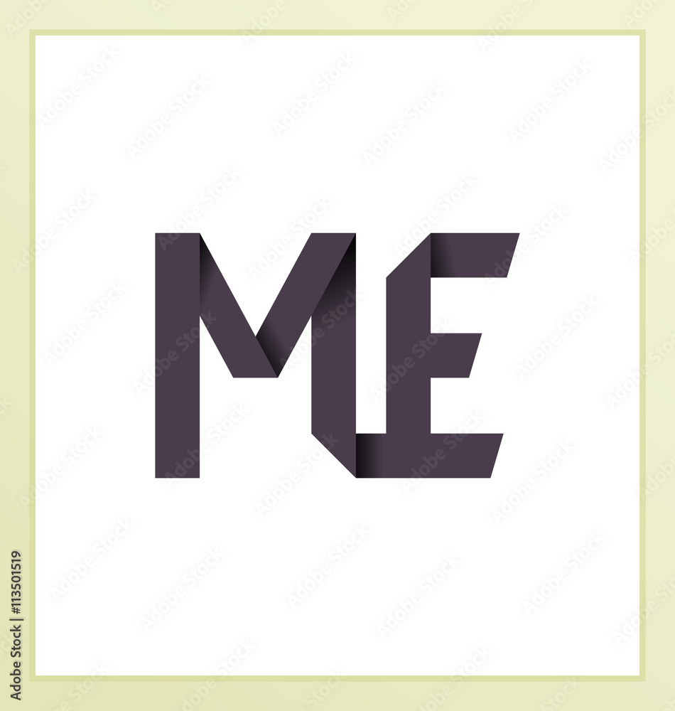 ME Two letter composition for initial, logo or signature. ME Two letter composition for initial, logo or signature.