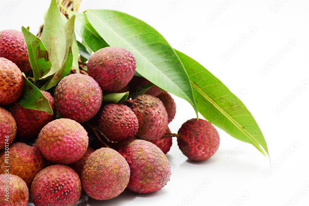 fresh Lychee on white background fresh Lychee on white background