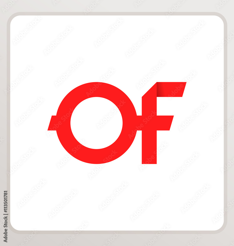 OF Two letter composition for initial, logo or signature. OF Two letter composition for initial, logo or signature.