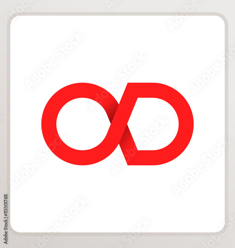 OD Two letter composition for initial, logo or signature.
