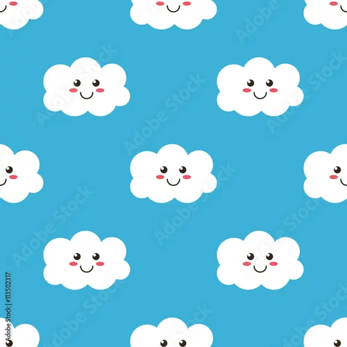 Tapety uśmiechnięte chmurki na niebieskim niebie