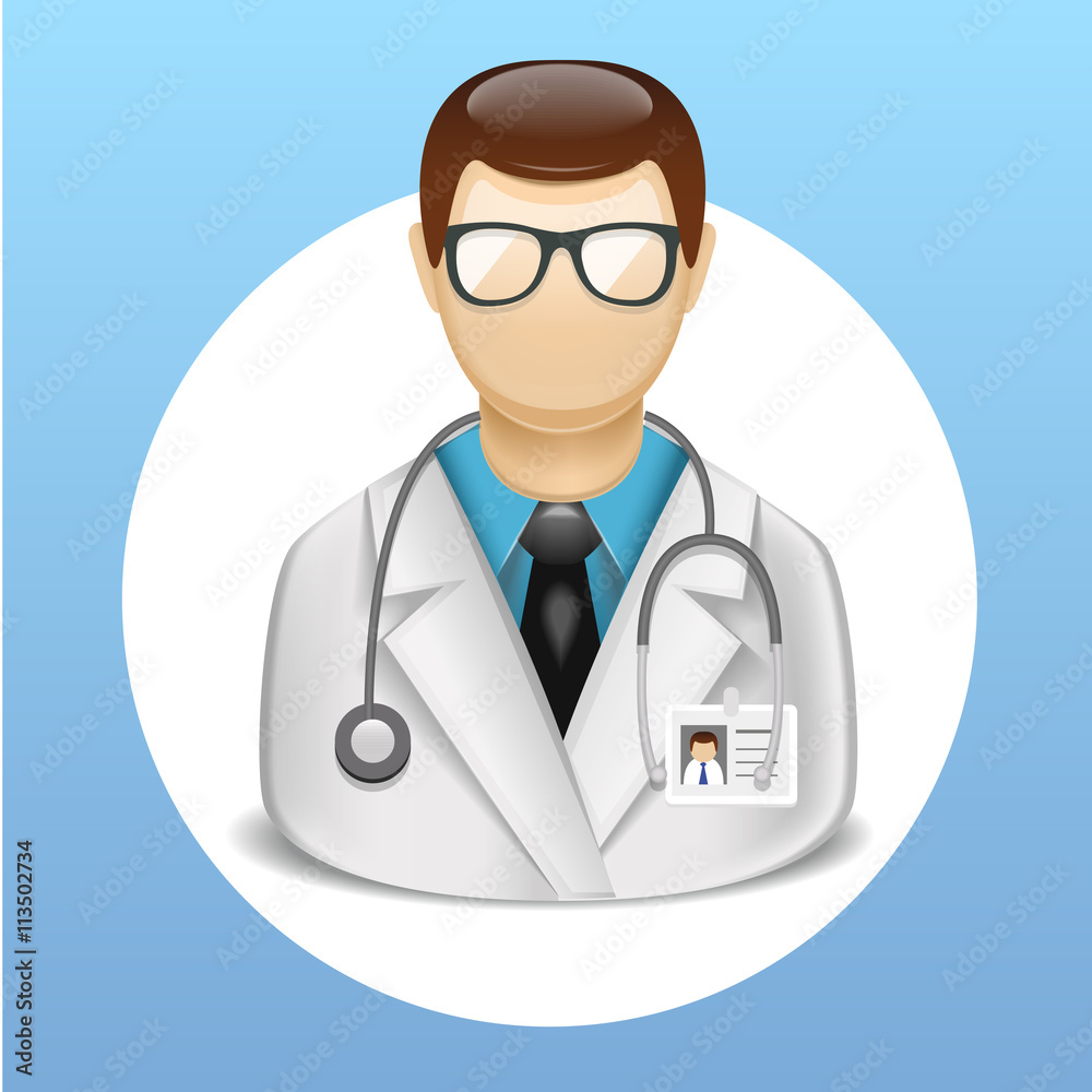 vector medical icons with doctor character vector medical icons with doctor character