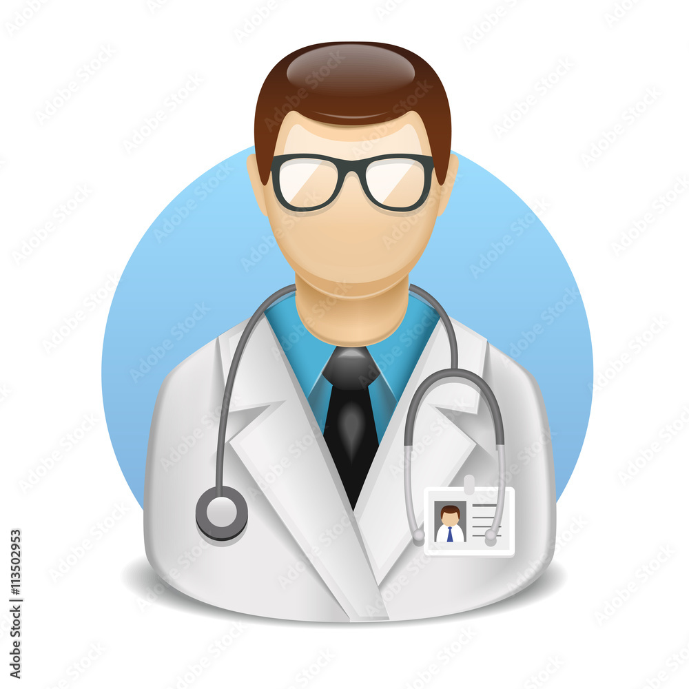 Fototapeta premium vector medical icons with doctor character