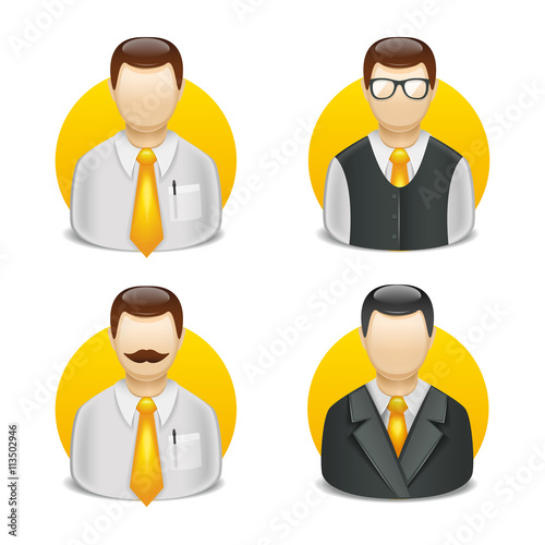 vector icon head of a man in a yellow tie