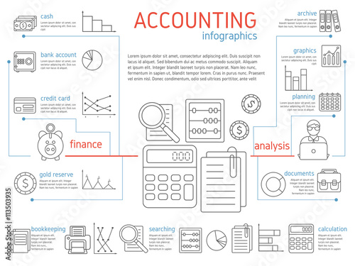Accountant Linear Infographics