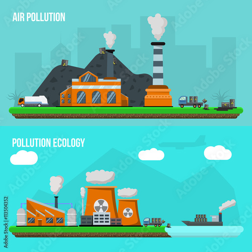 Environmental Pollution Banner Set