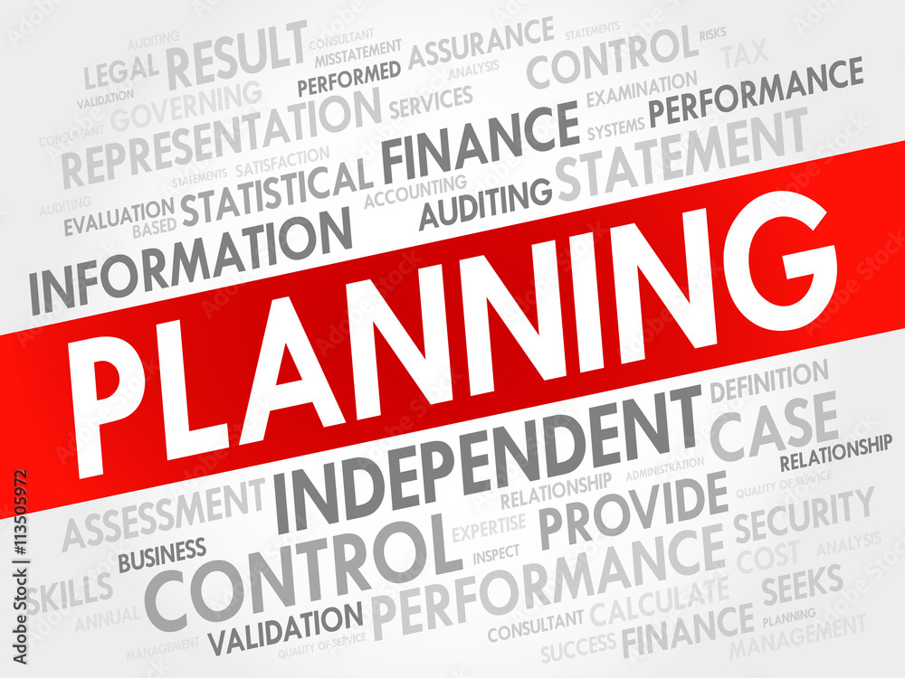 PLANNING word cloud collage, business concept background PLANNING word cloud collage, business concept background