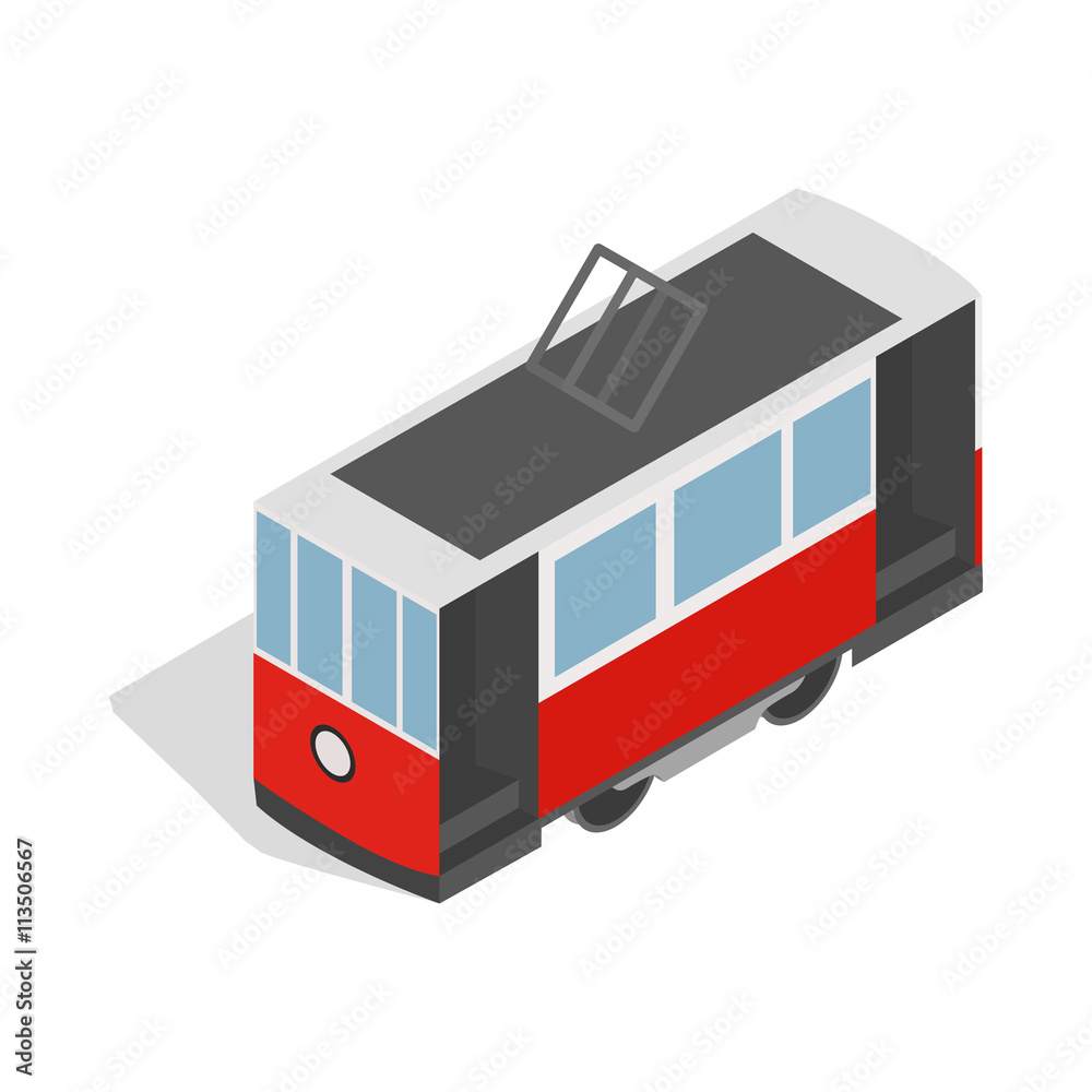 Traditional turkish public tram icon Traditional turkish public tram icon