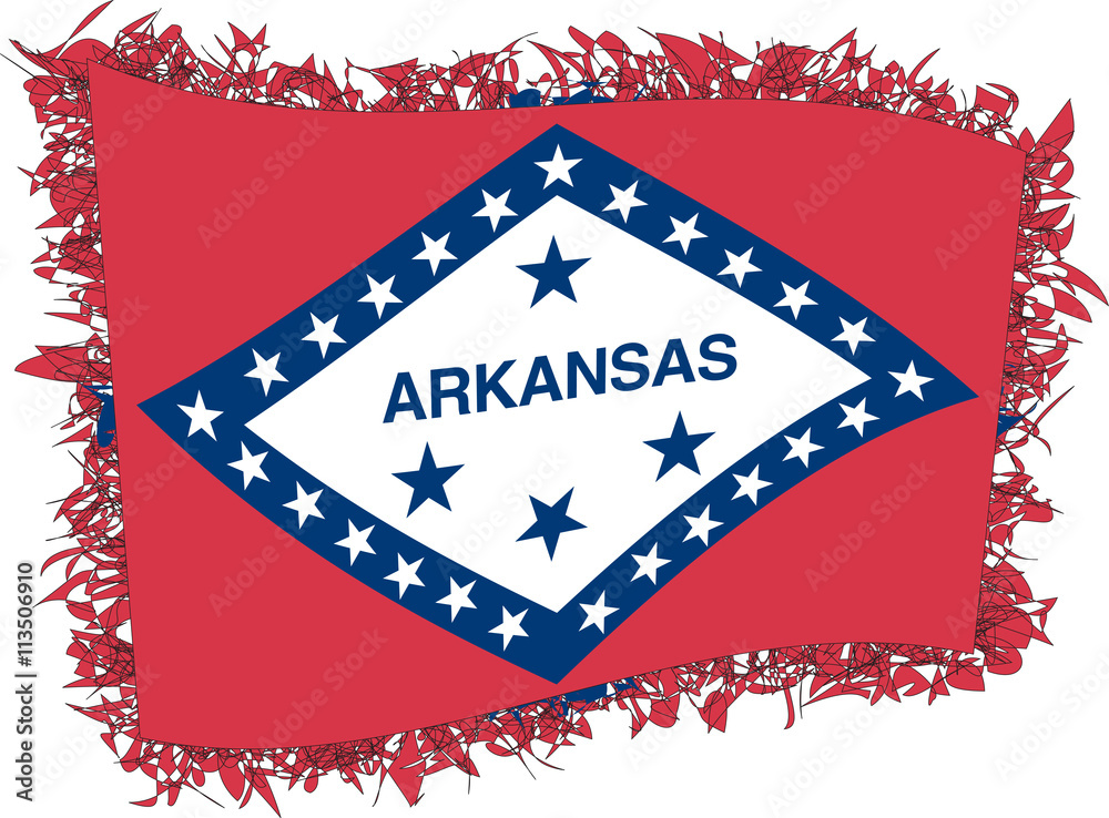 Flag of Arkansas. Vector illustration of a stylized flag.