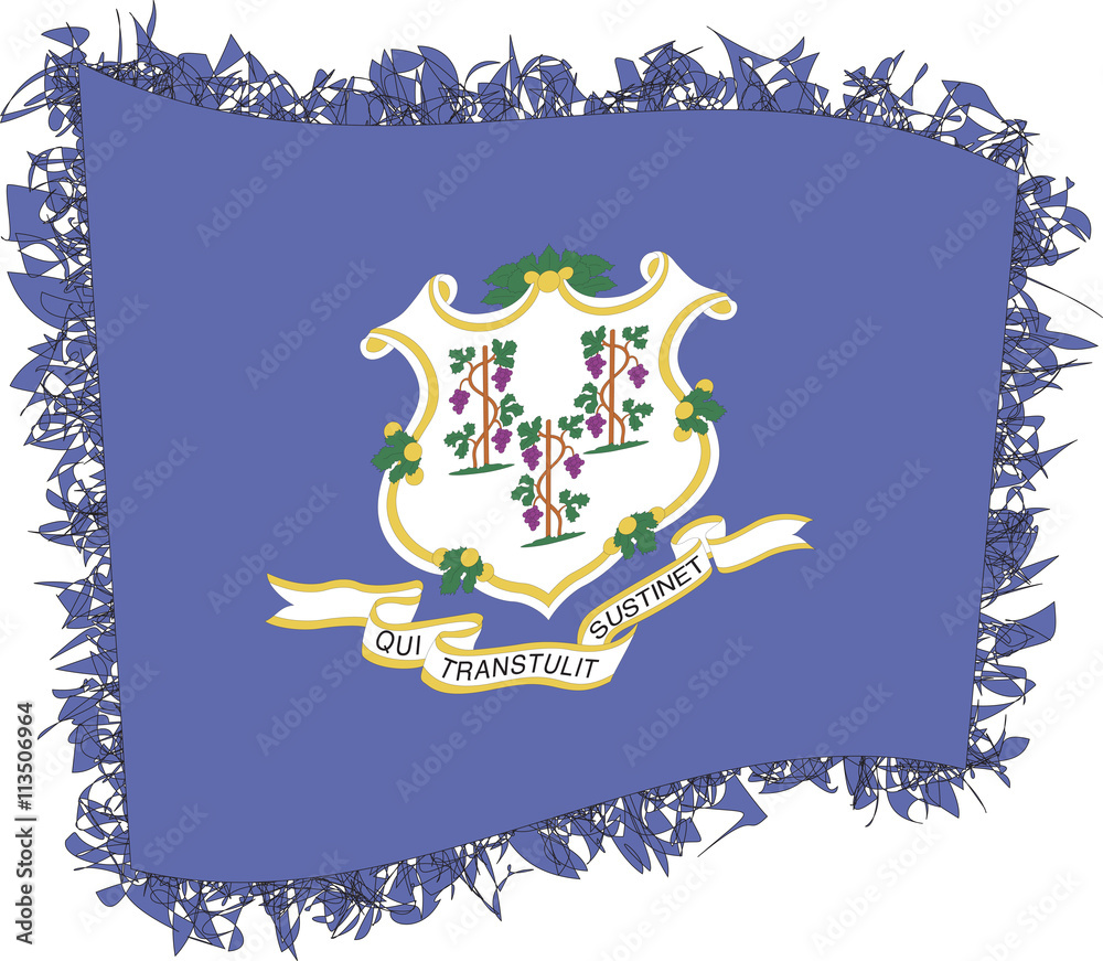 Obraz premium Flag of Connecticut. Vector illustration of a stylized flag.