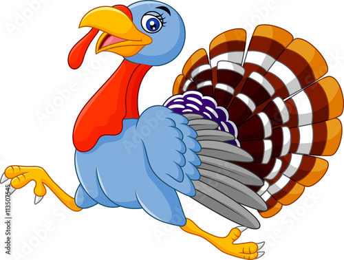 Cartoon turkey running