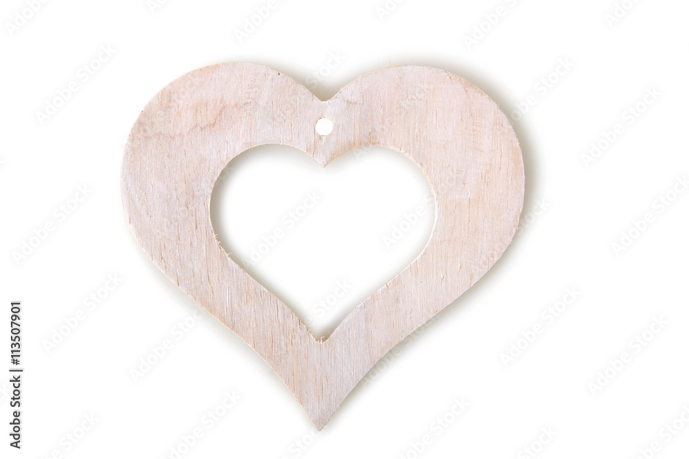 Fototapeta premium decorative white heart on white isolated background