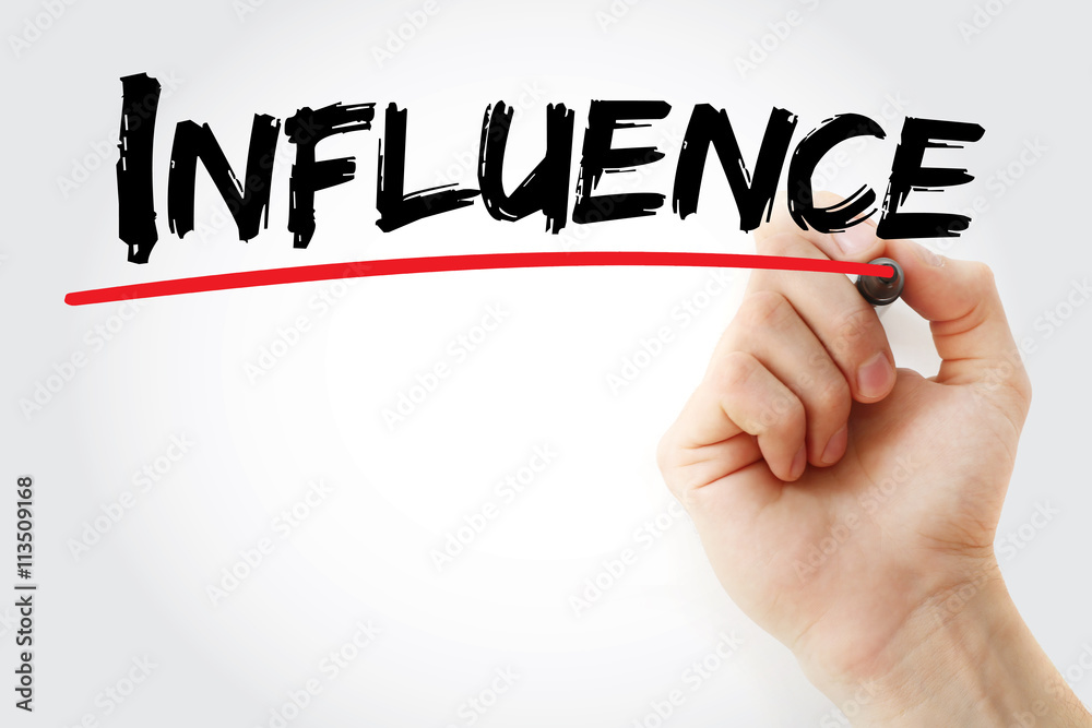 Hand writing Influence with marker, business concept Hand writing Influence with marker, business concept