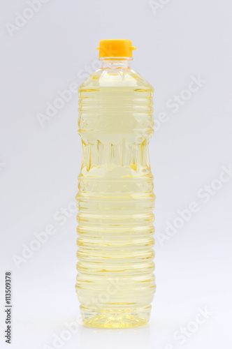 vegetable oil bottle on white screen