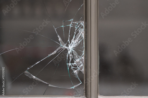 Shattered glass pane